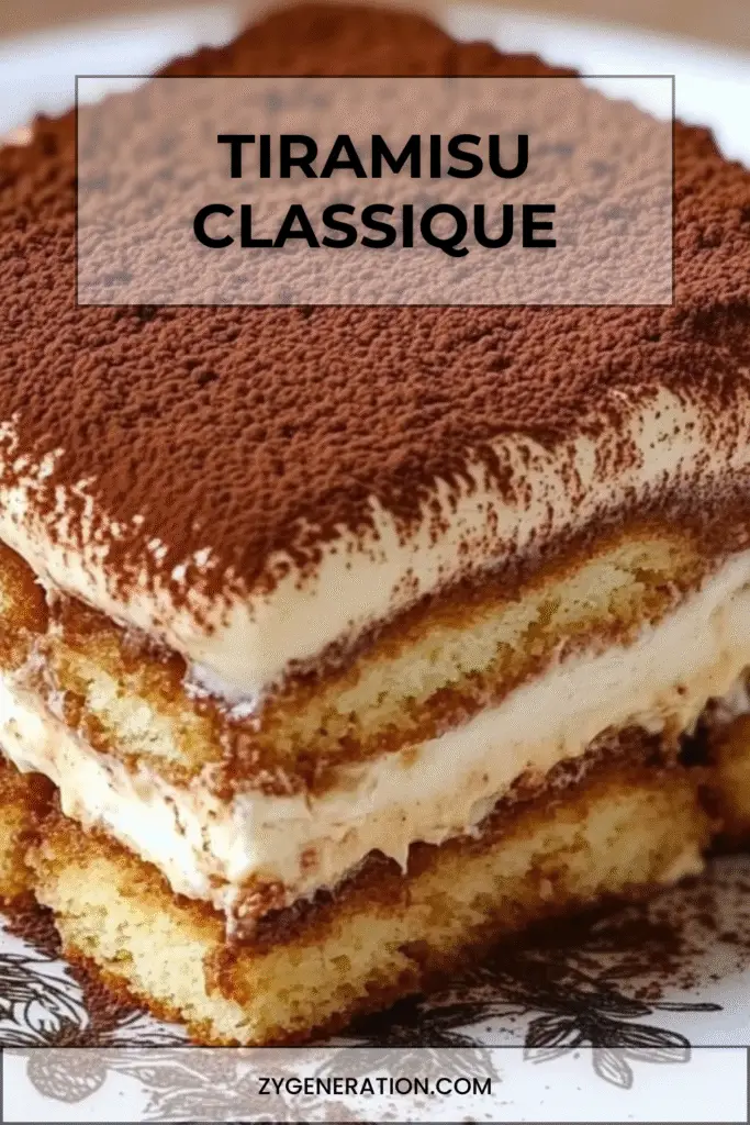 Tiramisu classique italien au café et cacao