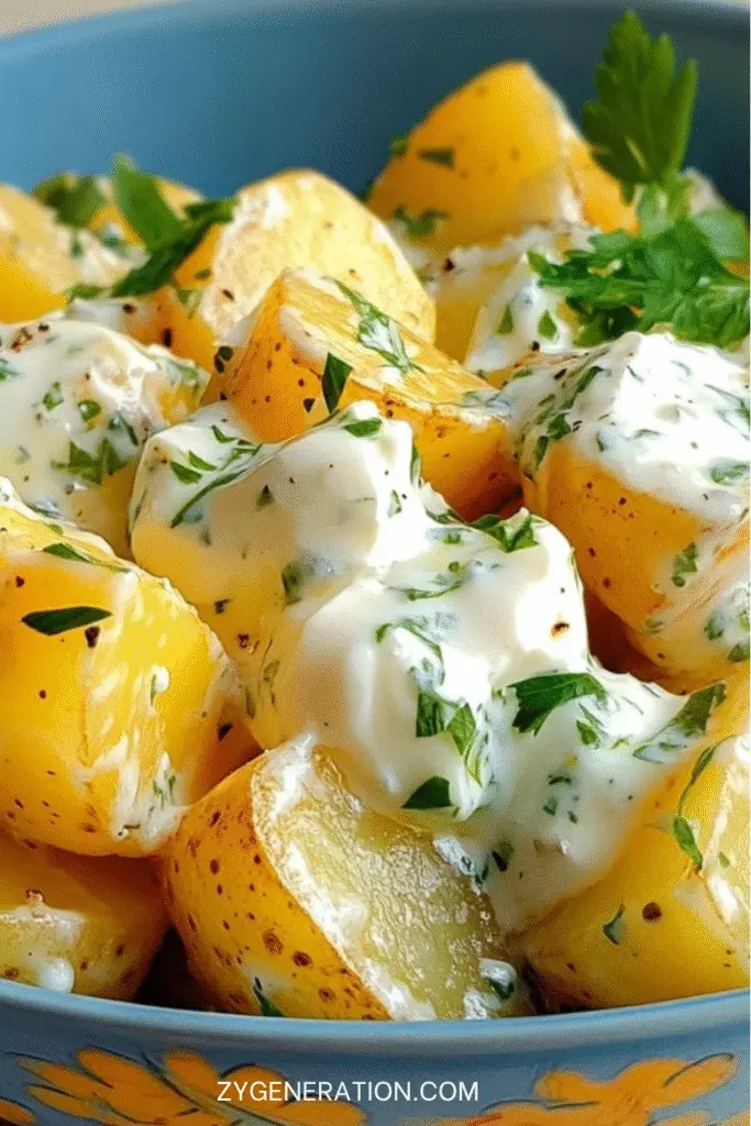 salade de pommes de terre au fromage frais et herbes fraîches