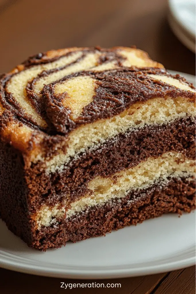 Gâteau marbré au chocolat noir et vanille moelleux