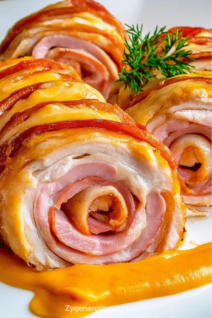 Roulés de poulet au jambon et fromage