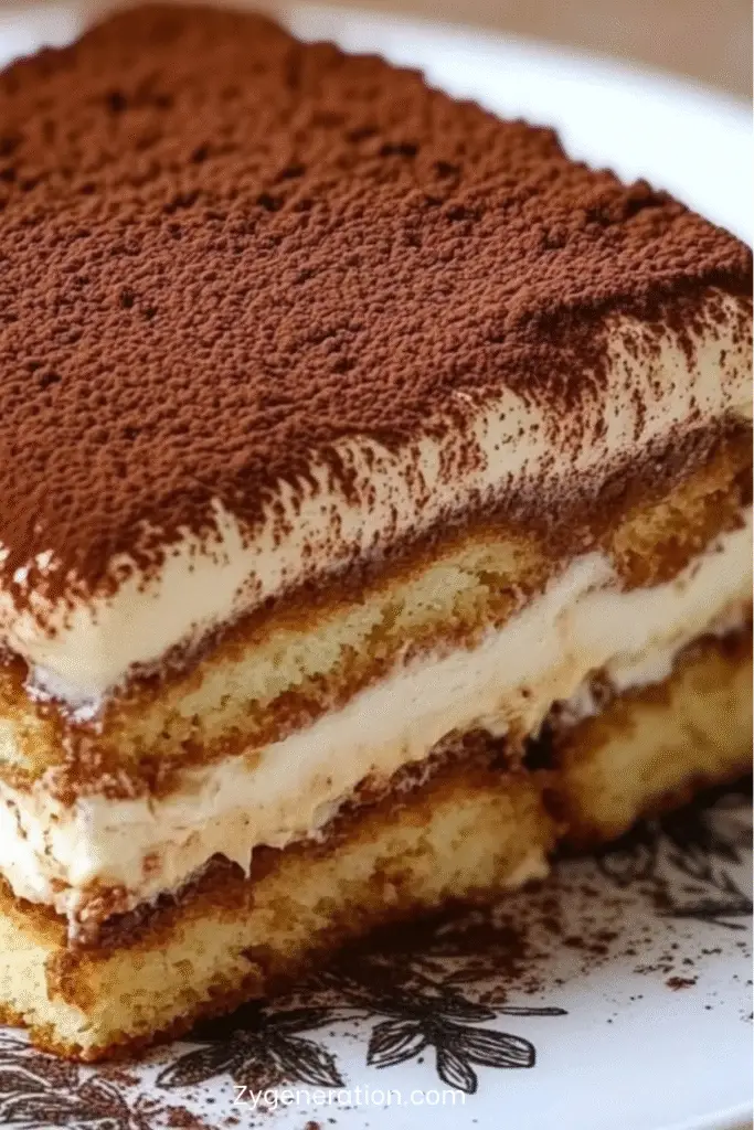 Tiramisu classique italien au café et cacao