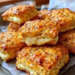 iscuits salés au fromage cheddar et à la moutarde, dorés et croustillants, servis sur une planche en bois pour l’apéritif.