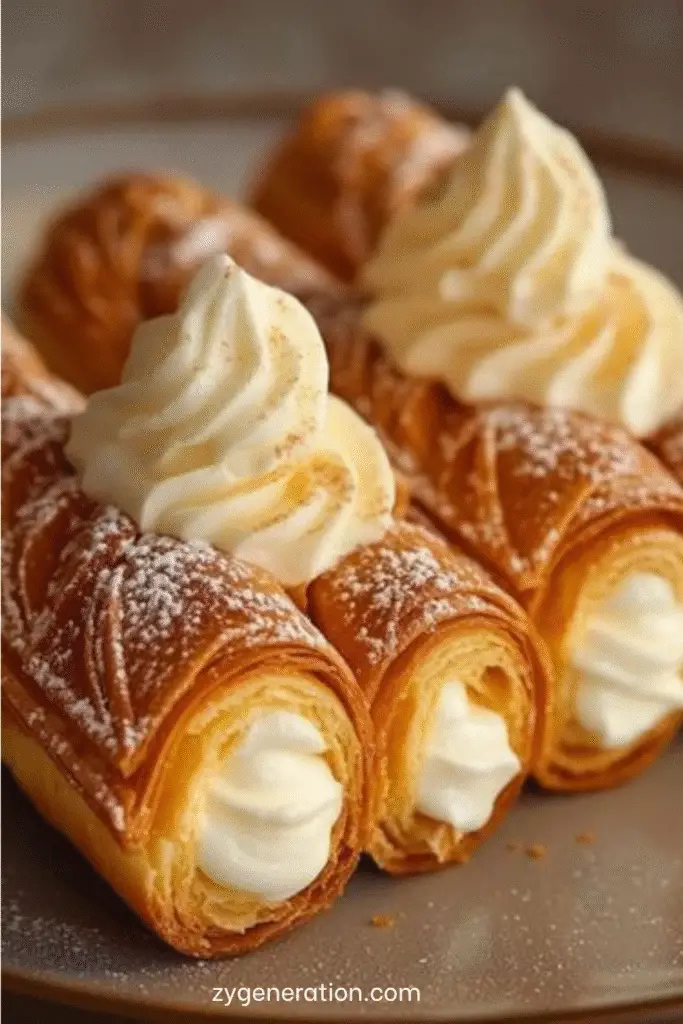 Cornets à la crème feuilletés : pâte dorée et croustillante garnie d’une crème pâtissière à la vanille. Une recette classique, gourmande et simple à réaliser.
