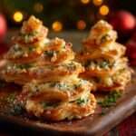 sapins feuilletés au fromage et herbes sur plaque de cuisson