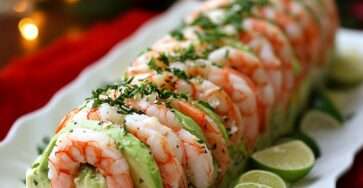 buche salée crevettes avocat citron vert roulé génoise garniture fraîche