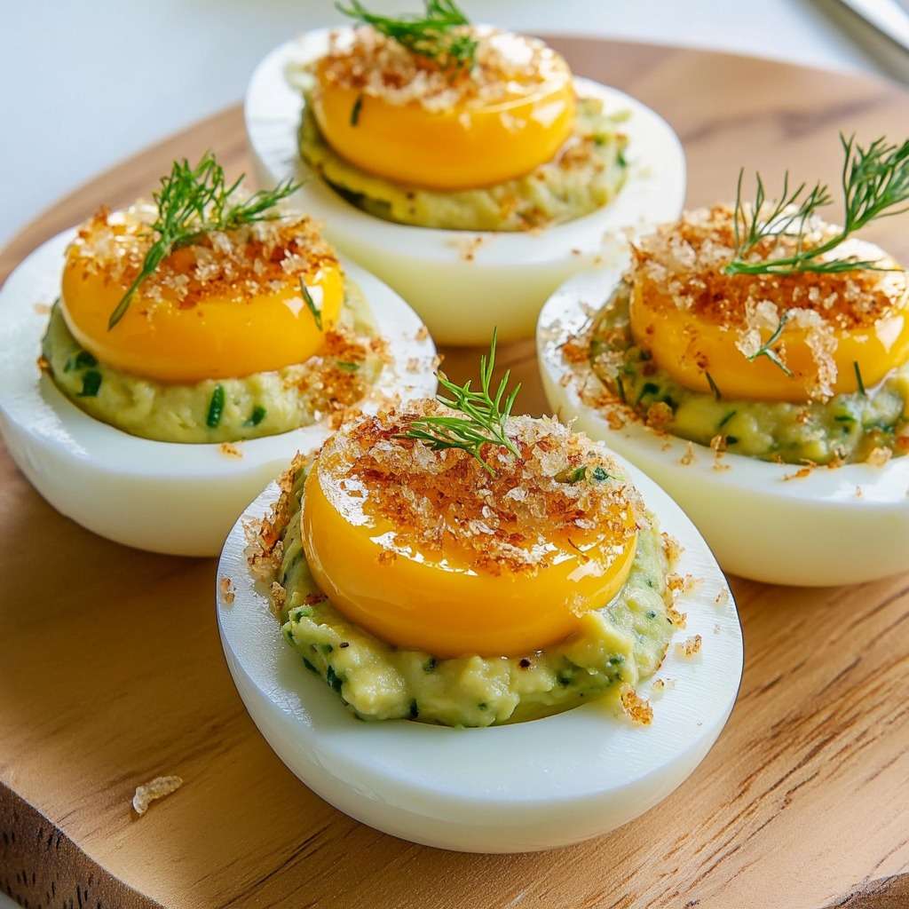 oeufs mimosa revisités avocat jaune fondant chapelure croustillante