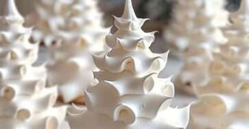 sapins de noël en meringue faits maison sur biscuits