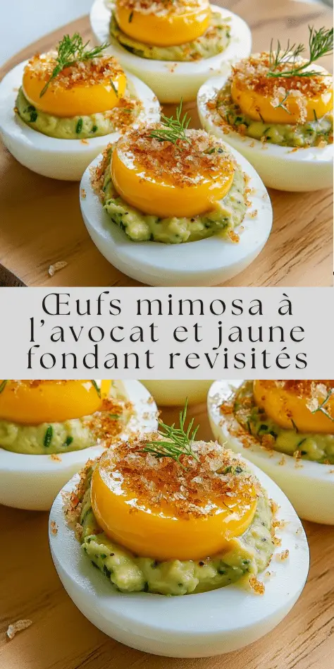 oeufs mimosa revisités avocat jaune fondant chapelure croustillante