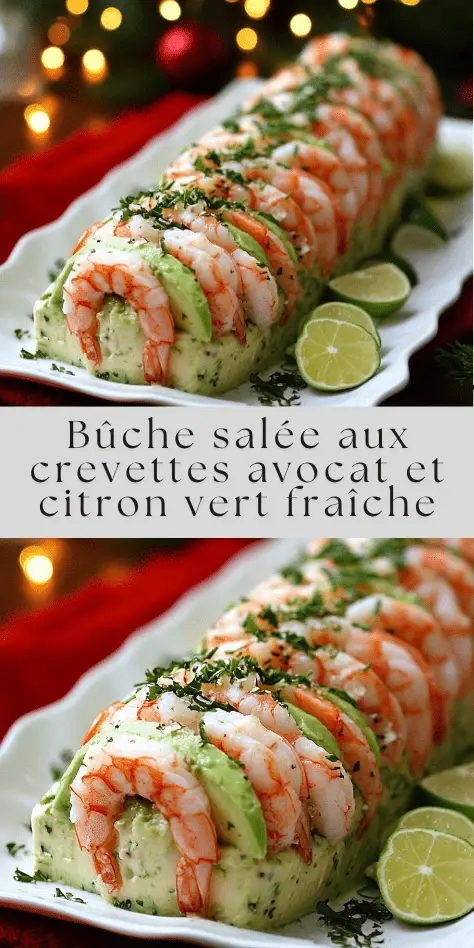 buche salée crevettes avocat citron vert roulé génoise garniture fraîche