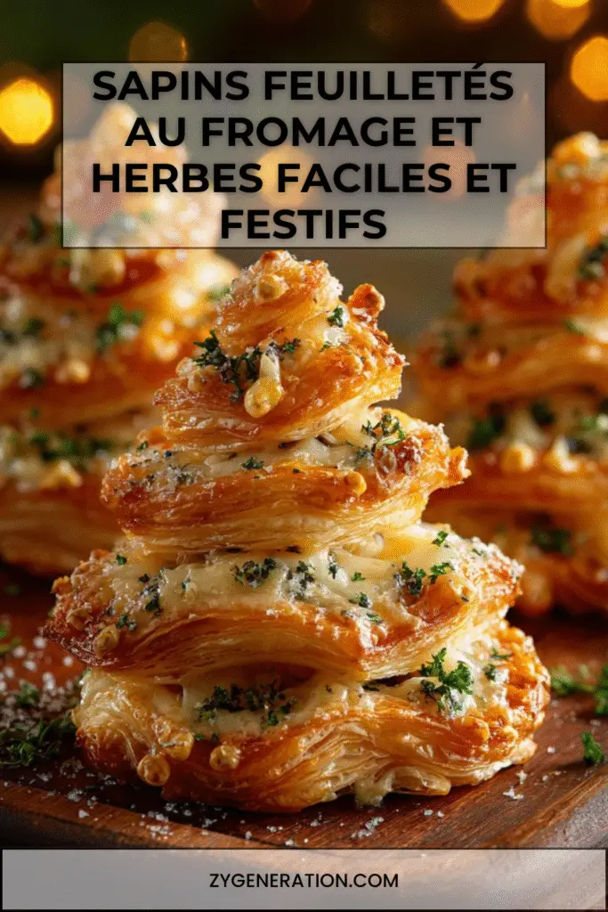 sapins feuilletés au fromage et herbes sur plaque de cuisson