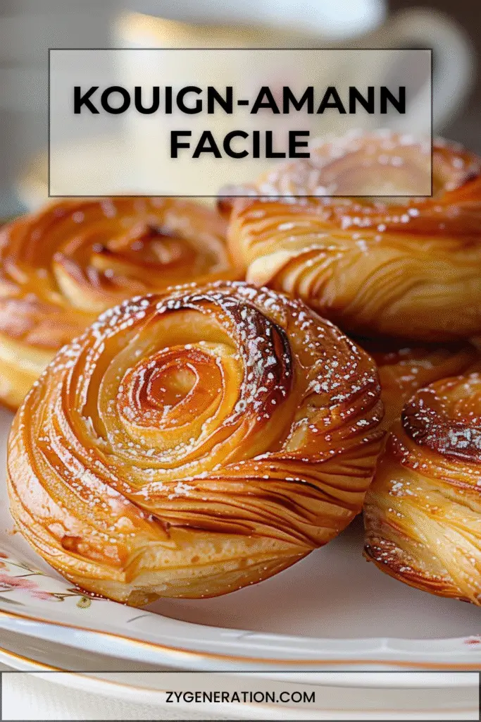 kouign-amann breton doré caramélisé posé sur une assiette