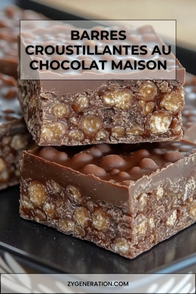 barres croustillantes au chocolat noir maison avec riz soufflé