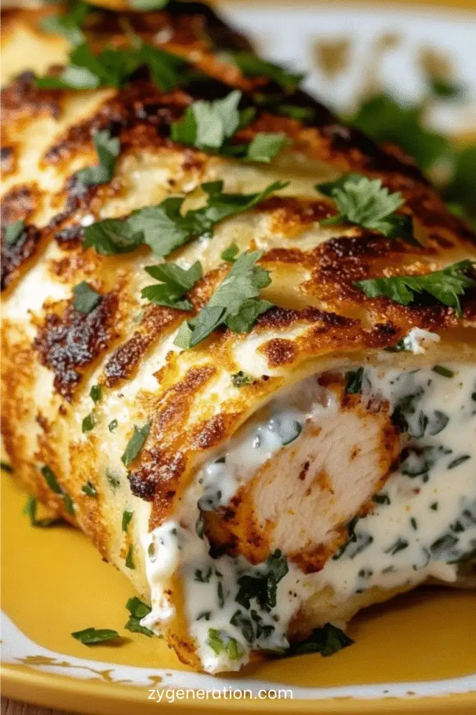 bûche salée au poulet et curry garnie d’herbes fraîches sur plat de service