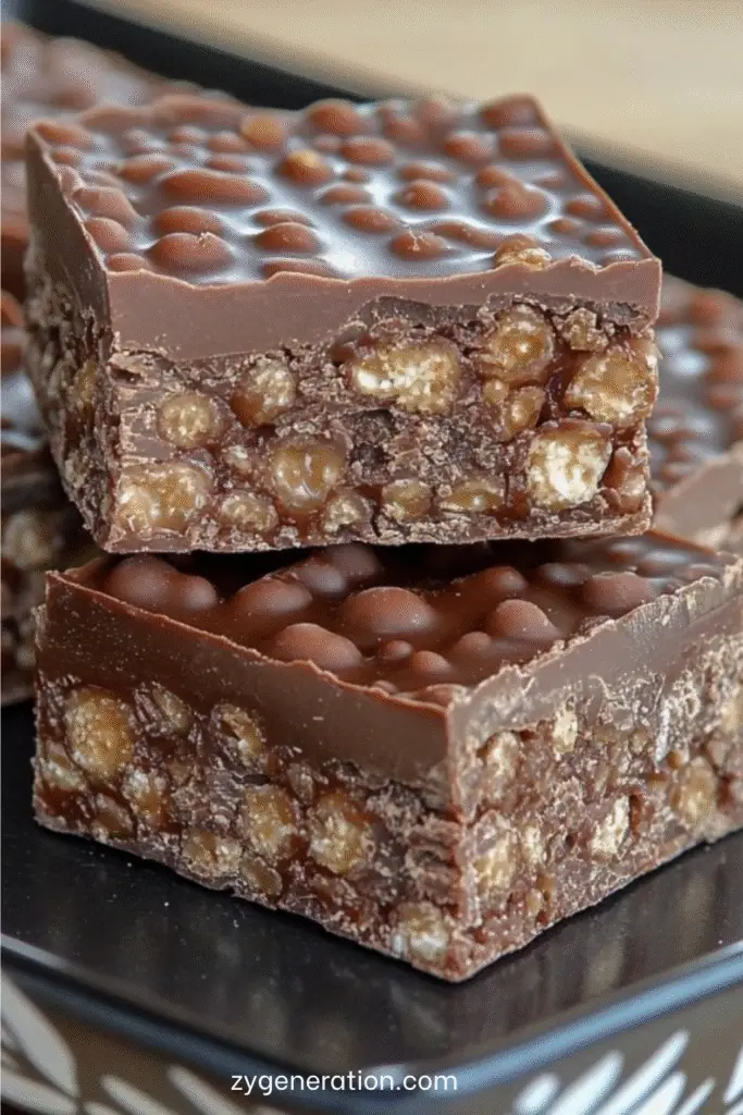 barres croustillantes au chocolat noir maison avec riz soufflé