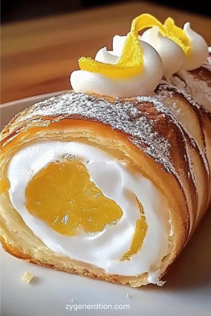Roll citron meringué façon New-York, feuilleté croustillant et crème acidulée