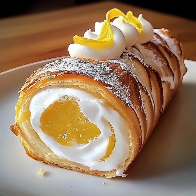 Roll citron meringué façon New-York, feuilleté croustillant et crème acidulée