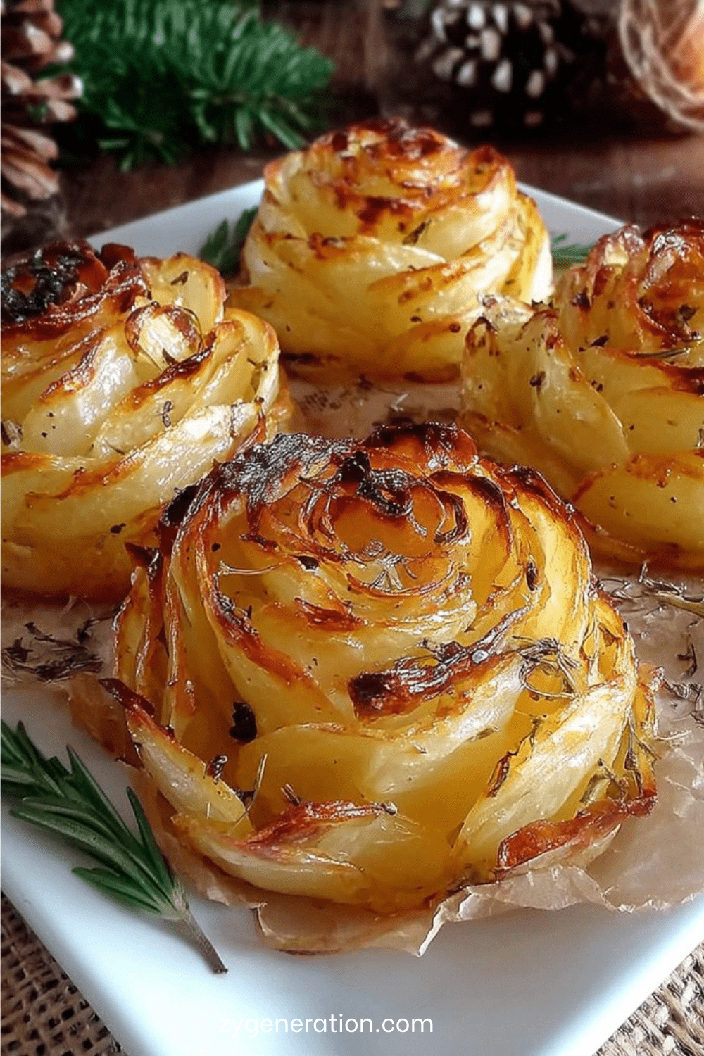 roses de pommes de terre croustillantes cuites au four dans moule à muffins