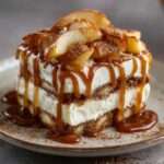 Tiramisu aux pommes poêlées et caramel beurre salé.