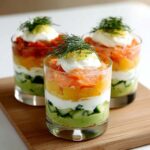 Verrines avocat, yaourt grec et saumon citronné