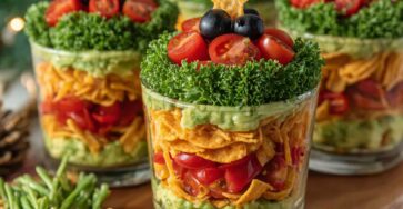 Verrines apéritives guacamole tomates et chips croustillantes