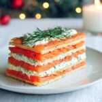 Millefeuille salé au saumon fumé et fromage frais