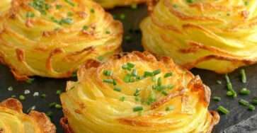 Nids de pommes de terre croustillants au four