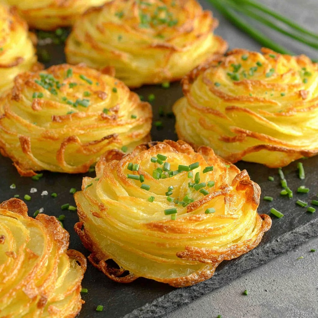 Nids de pommes de terre croustillants au four