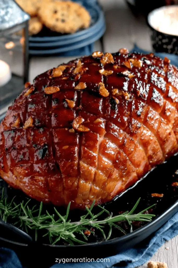 Rôti de porc glacé à l’ail et au romarin