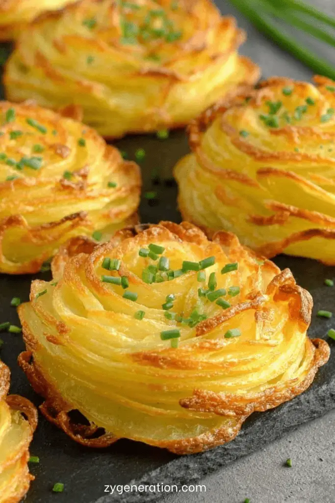 Nids de pommes de terre croustillants au four