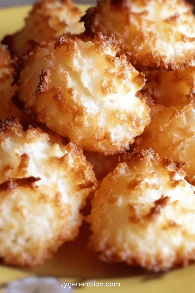 Petits rochers à la noix de coco, dorés et moelleux