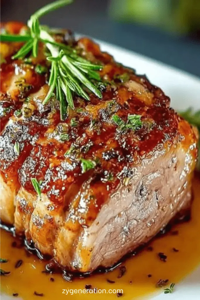 Rôti de porc comme en Toscane doré au four avec romarin, sauge et ail