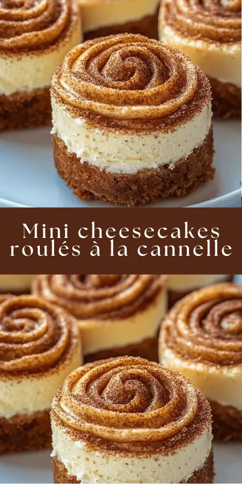 Mini cheesecake crémeux à la cannelle et glaçage.