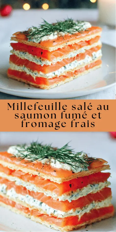 Millefeuille salé au saumon fumé et fromage frais