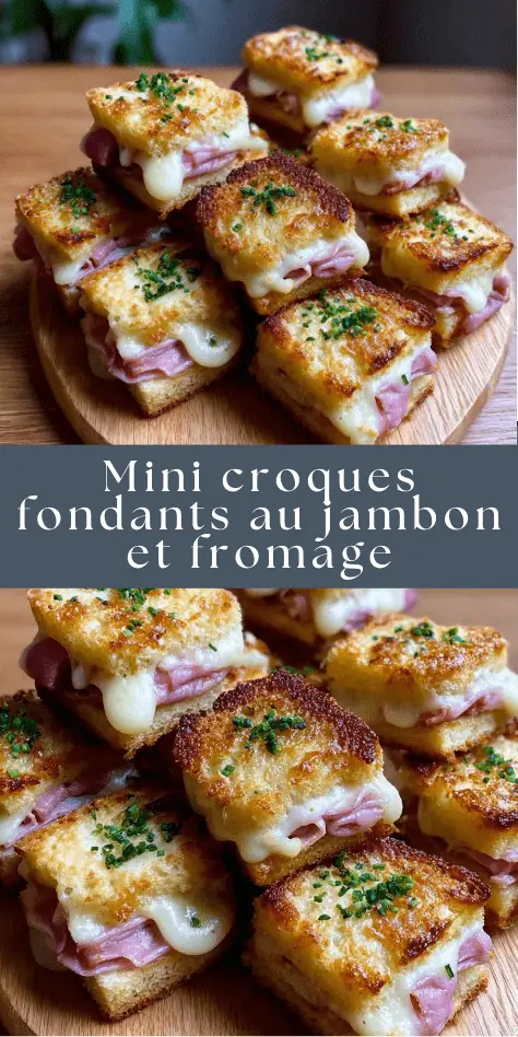 Mini croques fondants au jambon et fromage