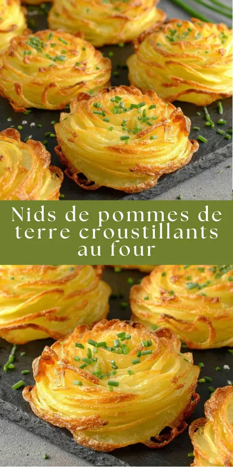 Nids de pommes de terre croustillants au four