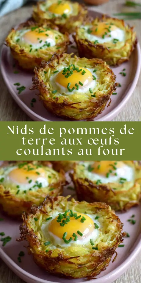 Nids de pommes de terre aux œufs coulants au four