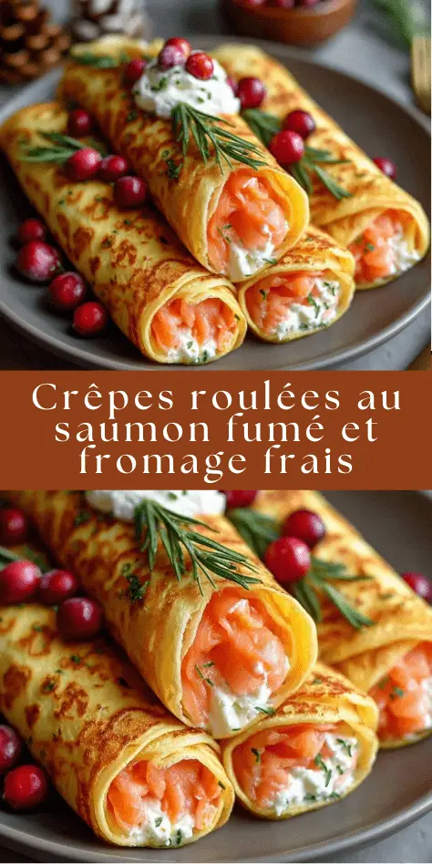 Crêpes roulées au saumon fumé et fromage frais