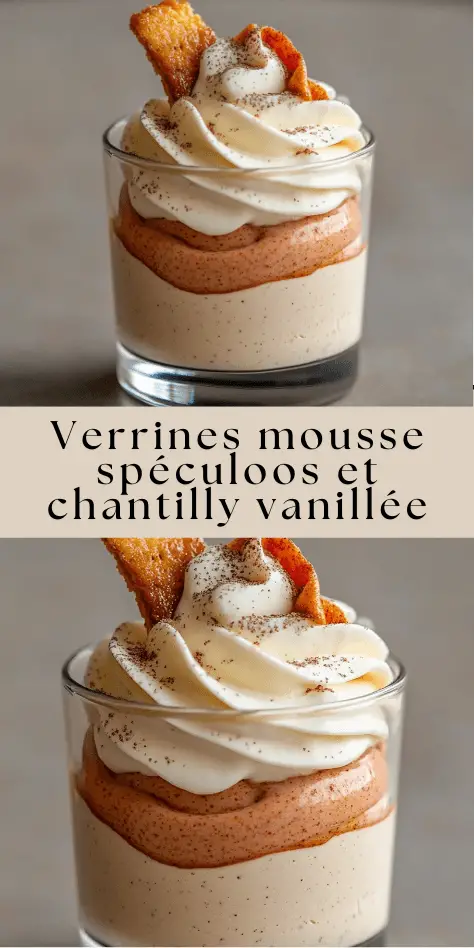 Verrines mousse spéculoos & chantilly vanillée