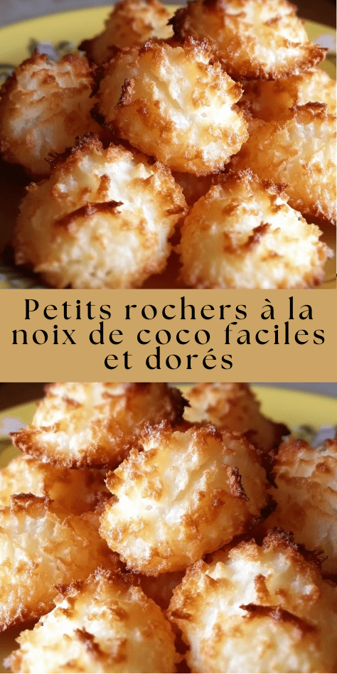 Petits rochers à la noix de coco, dorés et moelleux