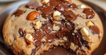 Cookie géant chocolat noisette ultra fondant avec cœur coulant et texture chewy