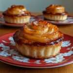 Tartelettes roses aux pommes sans sucre avec pâte aux amandes et pommes finement roulées