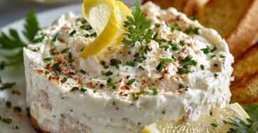 Crème au thon maison crémeuse et citronnée, servie en tartinade avec toasts et herbes fraîches pour un apéritif rapide et gourmand.