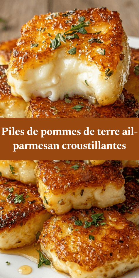 Piles de pommes de terre en fines rondelles, dorées au four, parmesan gratiné et persil frais, servies chaudes sur une assiette.