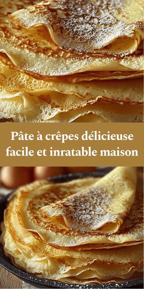 Pâte à crêpes fines et dorées empilées, préparées maison, avec une texture légère et moelleuse, servies pour un goûter gourmand.