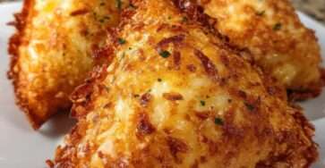 Croquettes de pommes de terre dorées et croustillantes, servies chaudes avec une texture fondante à l’intérieur et une panure croustillante sur une assiette.