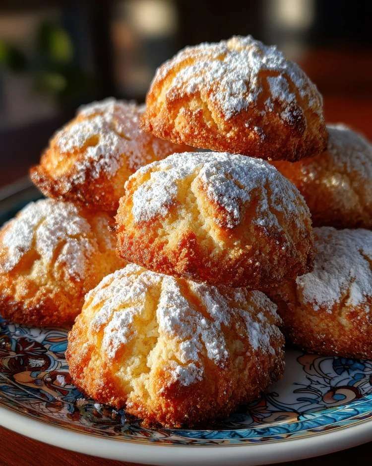 Muffins dorés et moelleux saupoudrés de sucre glace, avec une mie légère et aérée, disposés sur une grille après cuisson.