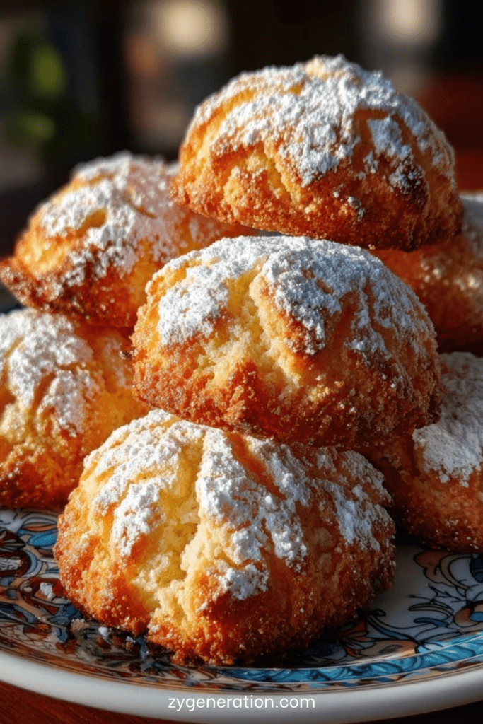Muffins dorés et moelleux saupoudrés de sucre glace, avec une mie légère et aérée, disposés sur une grille après cuisson.