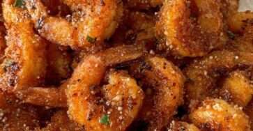 Crevettes croustillantes à l’ail et au parmesan, dorées à la poêle avec chapelure, paprika, citron et persil frais