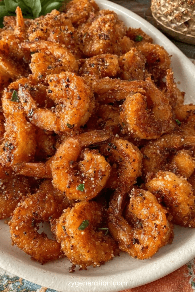 Crevettes croustillantes à l’ail et au parmesan, dorées à la poêle avec chapelure, paprika, citron et persil frais