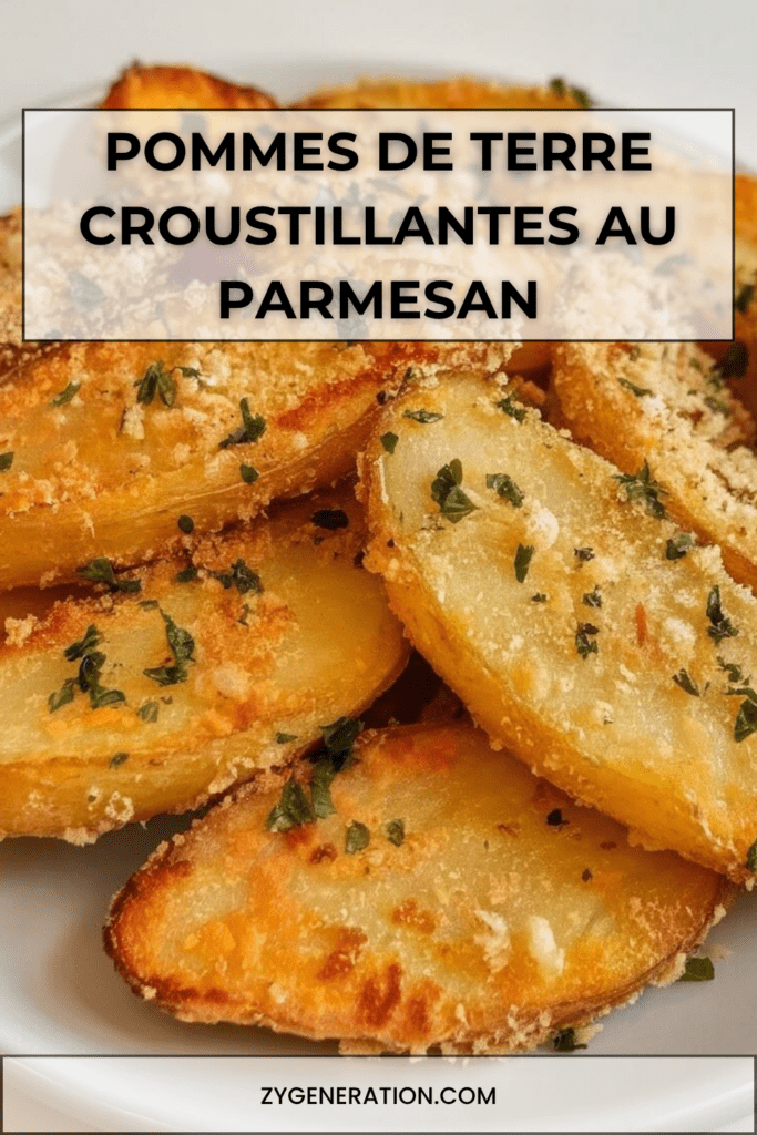 Pommes de terre croustillantes au parmesan dorées au four, avec croûte savoureuse, chapelure, ail, paprika et persil frais